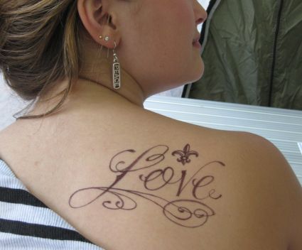 Text Tattoo On Back